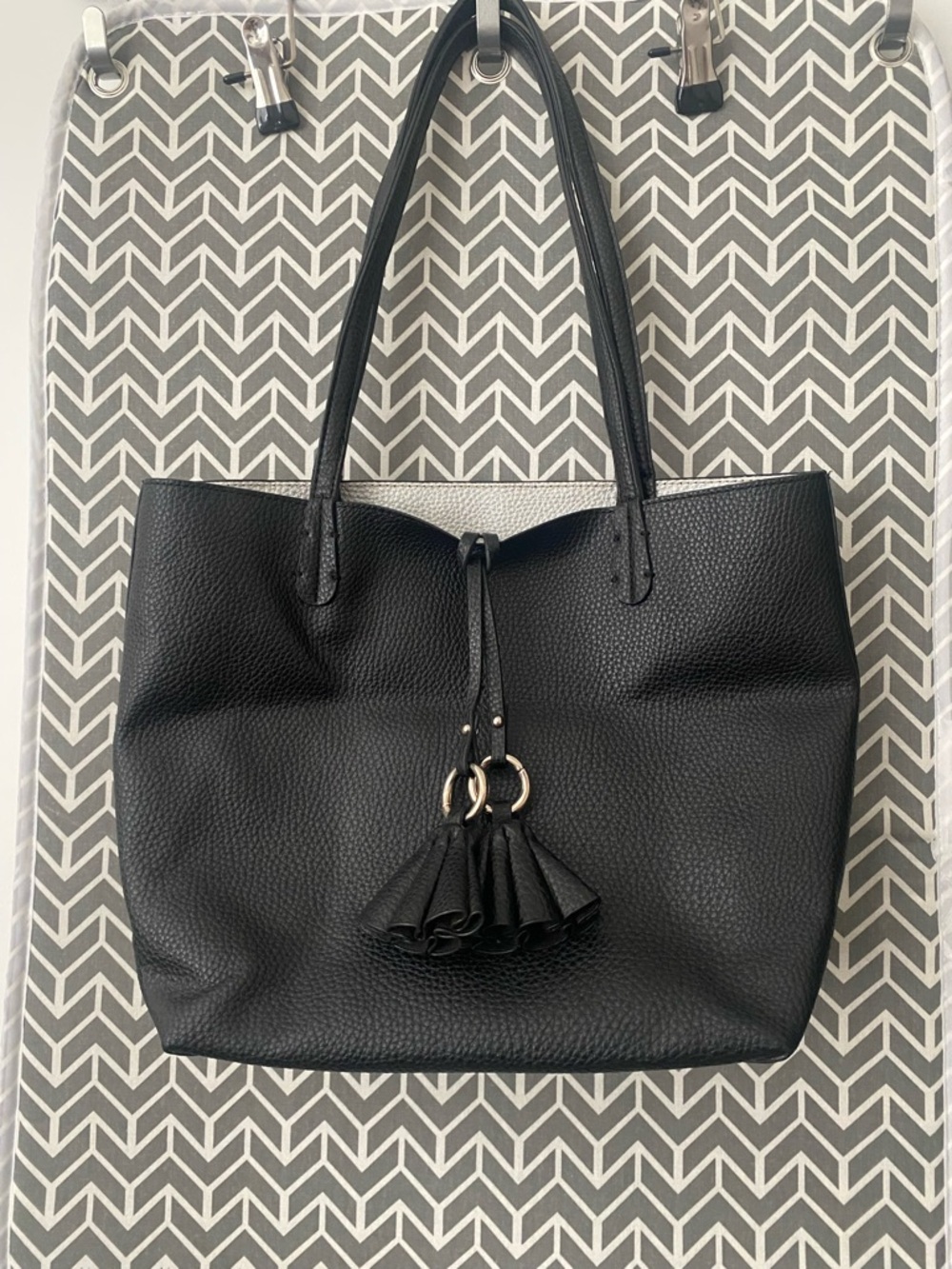 Black Shoulder Bag approx. 12” X 12”.